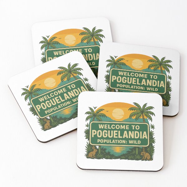 Item preview, Welcome to Poguelandia – Vintage Road Sign Sunset for Outer Banks Fans designed and sold by LittleMiddleMomma.