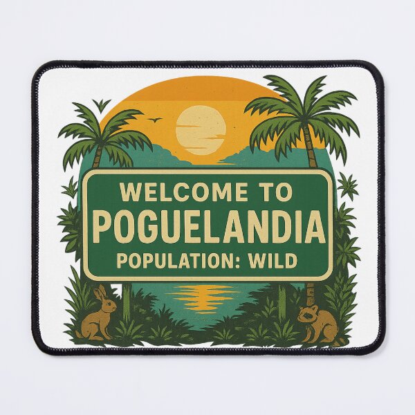 Item preview, Welcome to Poguelandia – Vintage Road Sign Sunset for Outer Banks Fans designed and sold by LittleMiddleMomma.