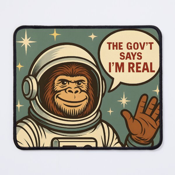 Item preview, The Gov’t Says I’m Real – Space Sasquatch Astronaut Edition designed and sold by TommyD-Engineer.