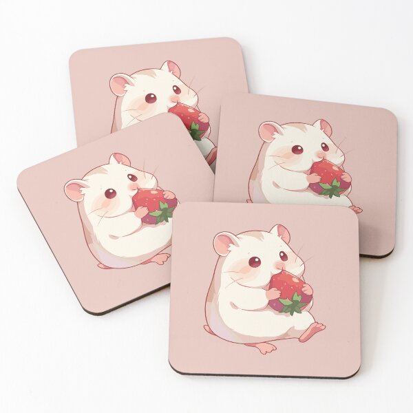 Item preview, Winter white hamster eating a strawberry designed and sold by etherElric.