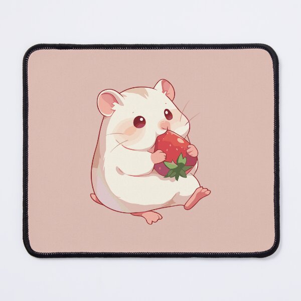 Item preview, Winter white hamster eating a strawberry designed and sold by etherElric.