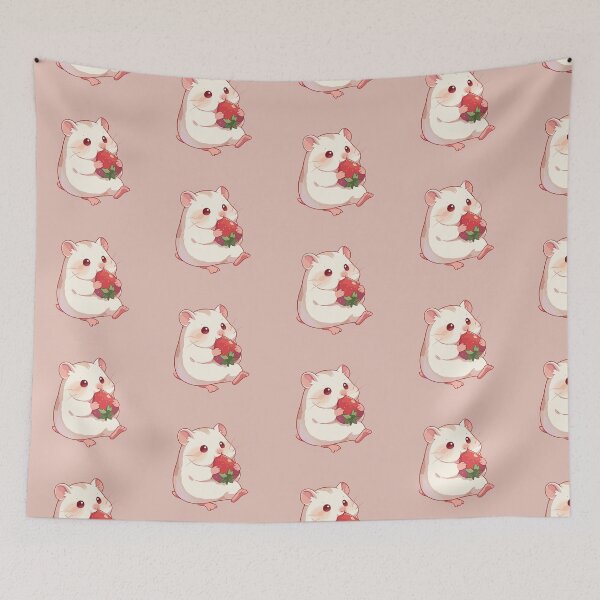 Item preview, Winter white hamster eating a strawberry designed and sold by etherElric.