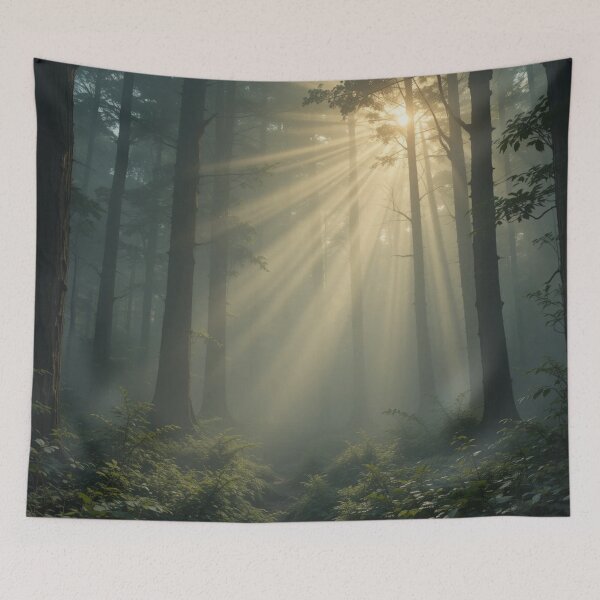 Item preview, Sunlight filters through the dense forest canopy designed and sold by InezPhotography.