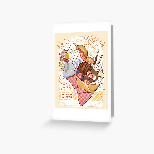 Vista previa del artículo con la obra «Lindas crepas japonesas con hámster», diseñado y vendido por NasDoodleArt.