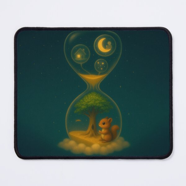 Item preview, Squirrel’s Time Capsule Tree – Surreal Fantasy Animal Hourglass Dreamscape designed and sold by Patternicity.