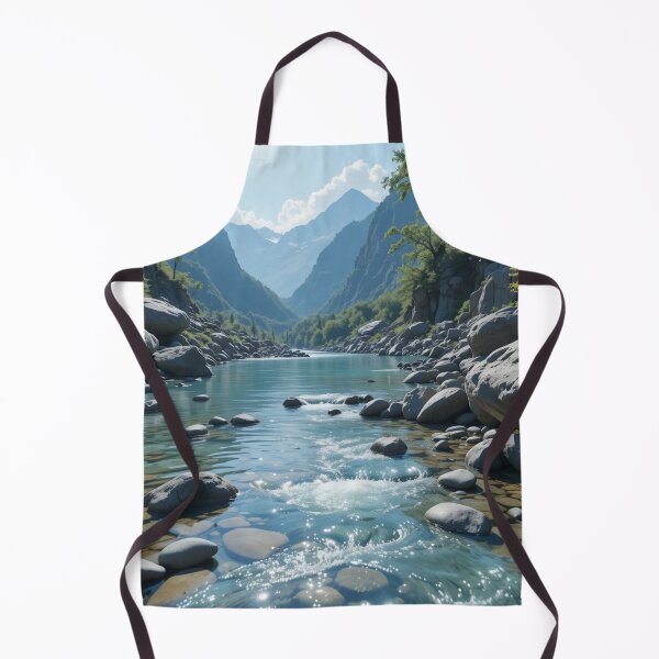 Item preview, serene river flows through a lush mountain valley designed and sold by InezPhotography.