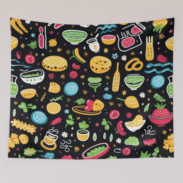 Item preview, patterns with cute food items designed and sold by SasiPen.