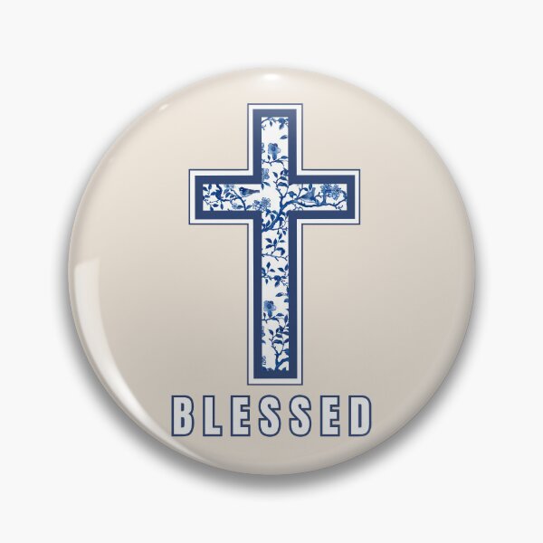 Item preview, BLESSED French Toile CROSS designed and sold by fetch-it-studio.