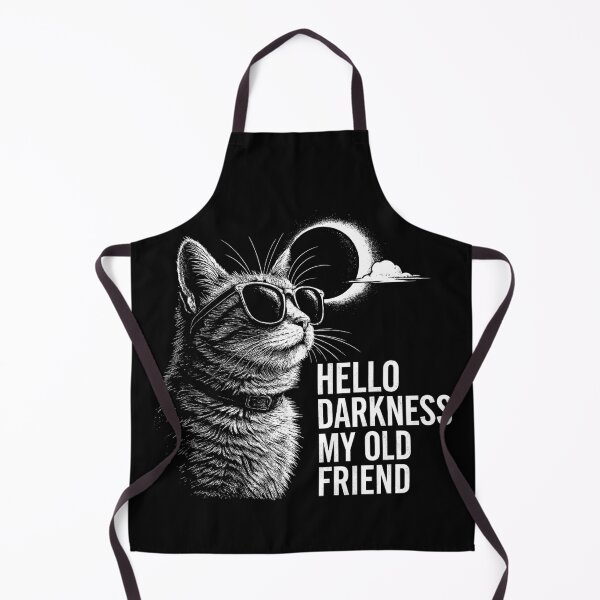 Item preview, Hello Darkness – Cool Cat Eclipse designed and sold by Monochromaniaus.