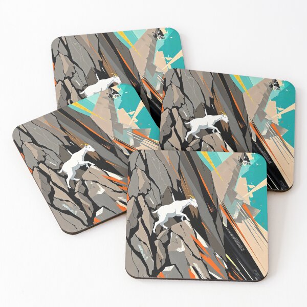 Item preview, Mountain Goat Ascent - Bold Geometric Climber Art designed and sold by WildlifeInc.