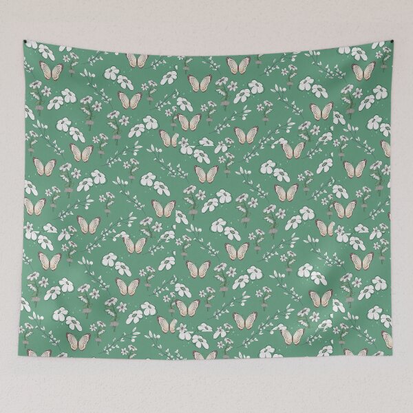 Item preview, Butterflies and flowers of green designed and sold by andrasdesignssss.