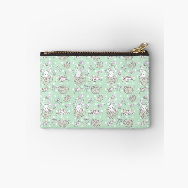 Item preview, Sweet Bunny Tea Party seamless pattern Green  designed and sold by Sunnyneststudio.