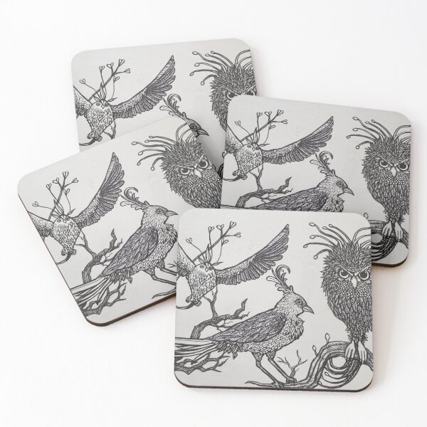 Item preview, Fantastic Birds-Black and White version designed and sold by Moon Raven Studios-art by Mandiva333.