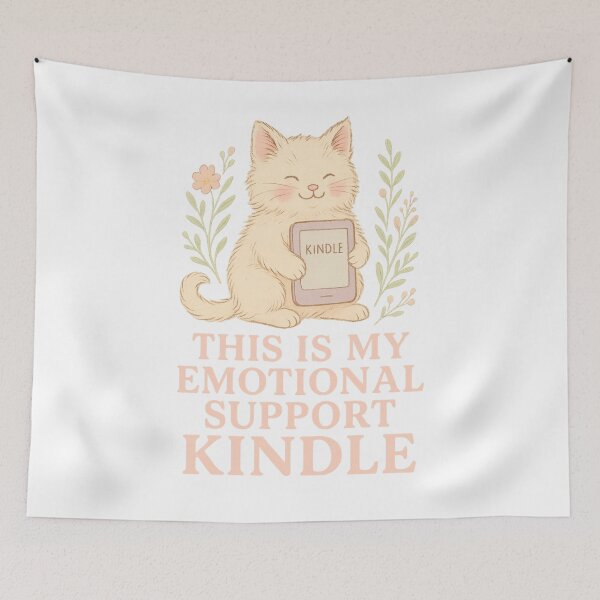 Item preview, This Is My Emotional Support Kindle - Cute Kitten E-Reader Design for Book Lovers designed and sold by TaliSora.