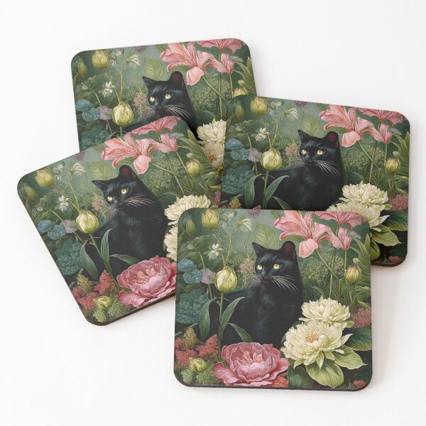 Item preview, Black cat in the garden designed and sold by andreisky.