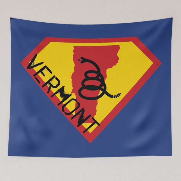Item preview, VERMONTER SHIELD - Freedom Is The Superpower - Modern Gadsden Snake Flag - Dont Tread On Me SUPERHERO VERMONT spellout design designed and sold by pelagio.