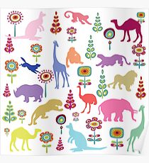 Animals Pattern Poster