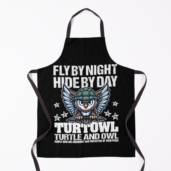 Item preview, FLY BY NIGHT HIDE BY DAY - TURTLE AND OWL - TURTOWL designed and sold by KEF Custom.