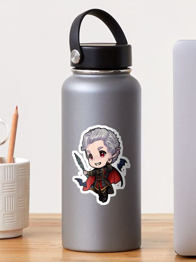 Aperçu 1 sur 3. Sticker avec l'œuvre Astarion Ascensionné S'admirant Chibi créée et vendue par ghostfire.
