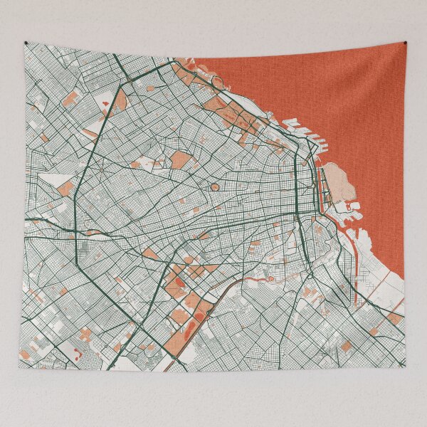 Item preview, Buenos Aires City Map of Argentina - Bohemian designed and sold by deMAP.