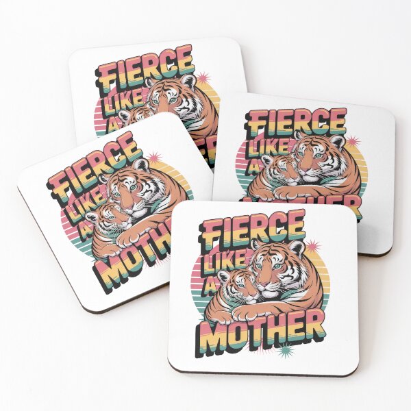 Item preview, Fierce Like a Mother – Retro Tiger Mom and Cub Art designed and sold by EpicMediaShop.