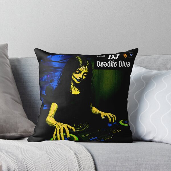 Item preview, DJ Deadite Diva – Spinning Your Dark Goth Mix | T-Shirt Art Print designed and sold by Earth Nature Creations.