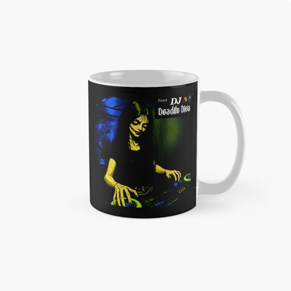 Item preview, DJ Deadite Diva – Spinning Your Dark Goth Mix | T-Shirt Art Print designed and sold by Earth Nature Creations.