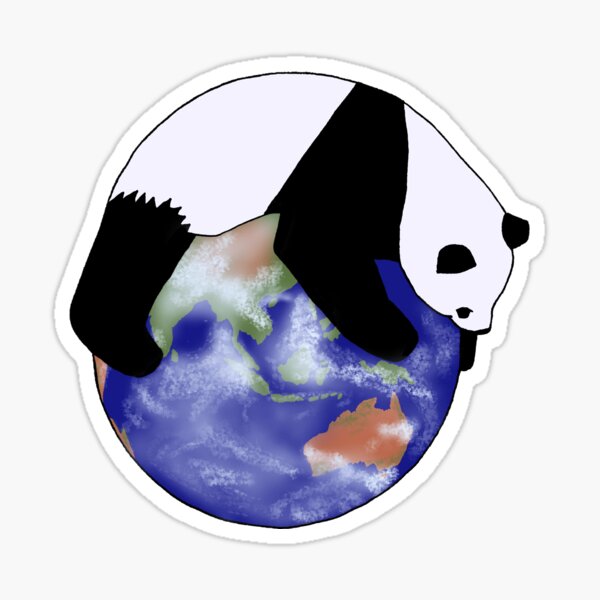 Item preview, Giant Panda Playing on the Earth Die Cut designed and sold by JoyousArt4u.