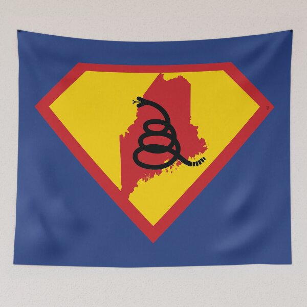 Item preview, MAINER SHIELD - Freedom Is The Superpower - Modern Gadsden Snake Flag - Dont Tread On Me SUPERHERO MAINE design designed and sold by pelagio.