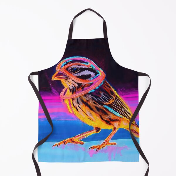 Item preview, Neon Sparrow with Glowing Accents – Retro Futuristic Bird Art designed and sold by CASturgill.