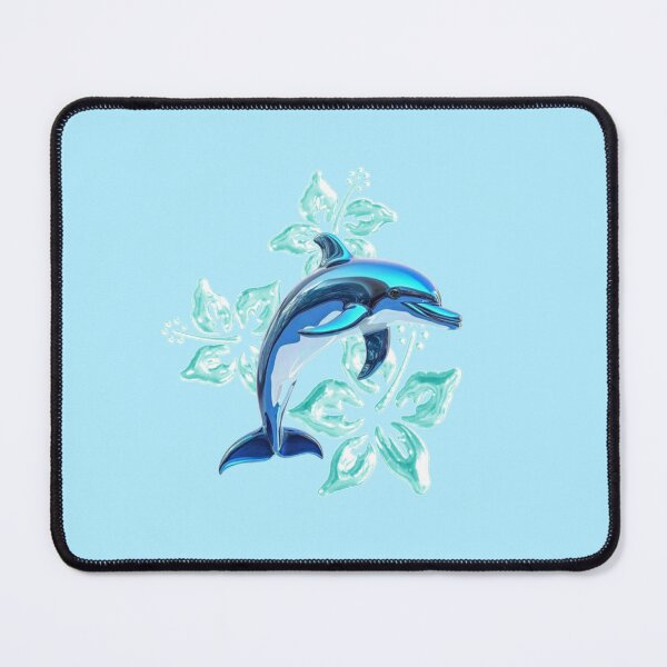 Item preview, Chrome Helvetica Aqua Dolphin Hibiscus designed and sold by WhitneyIzzy.