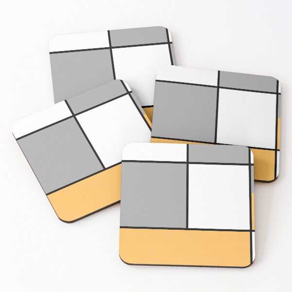 Item preview, Squares and Rectangles  Gold , Grey, and White  designed and sold by BirdsnStuff.