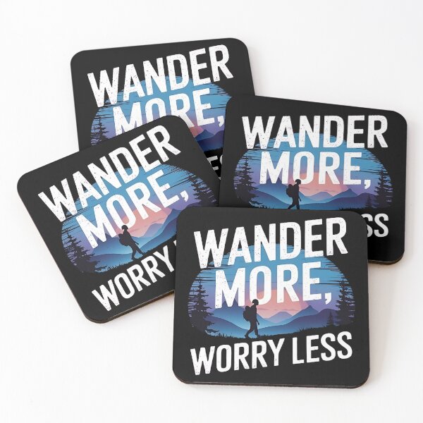 Item preview, Wander More, Worry Less – Inspirational Travel Quote designed and sold by Evolved Ape.