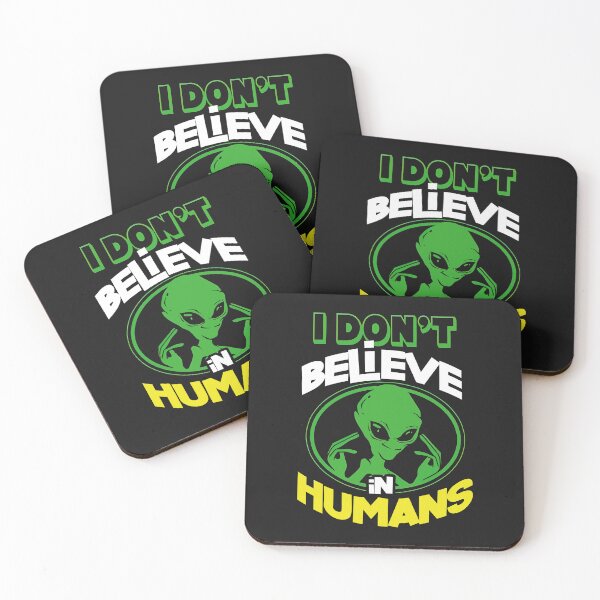 Item preview, I Don't Believe in Humans – Bold Lime Green Alien Graphic Design designed and sold by digijob.
