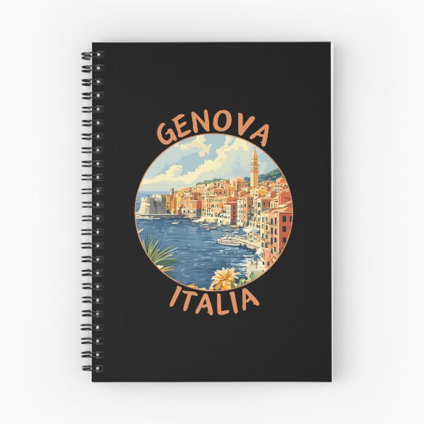 Item preview, Genova in Liguria, Italy Retro Travel Art Landscape designed and sold by MaateoDesign.