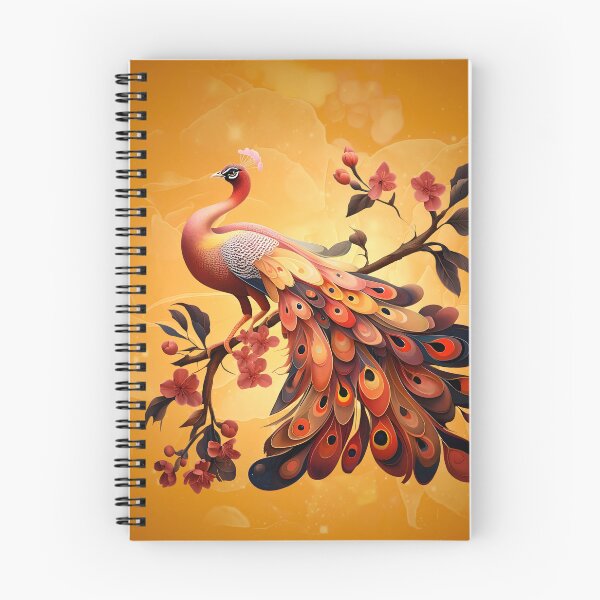 Item preview, Elegance in feathers: The radiant peacock in the cherry blossom grove. designed and sold by nicky2342.