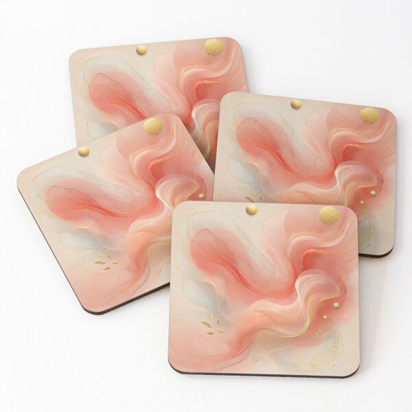 Item preview, Blush Radiance – Abstract Coral, Peach & Gold Fluid Design designed and sold by LilMessyKitchen.