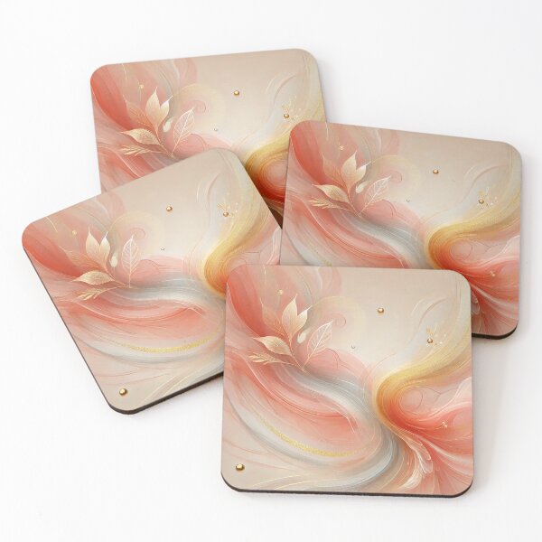 Item preview, Golden Bloom – Abstract Coral, Peach & Botanical Flow Design designed and sold by LilMessyKitchen.
