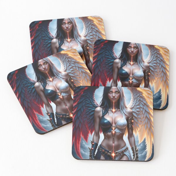 Item preview, Realistic Anime - Half Angel Half Demon Pinup Girl – Fantasy Girl Art - Grunge Edge designed and sold by Nico Simon Princely.