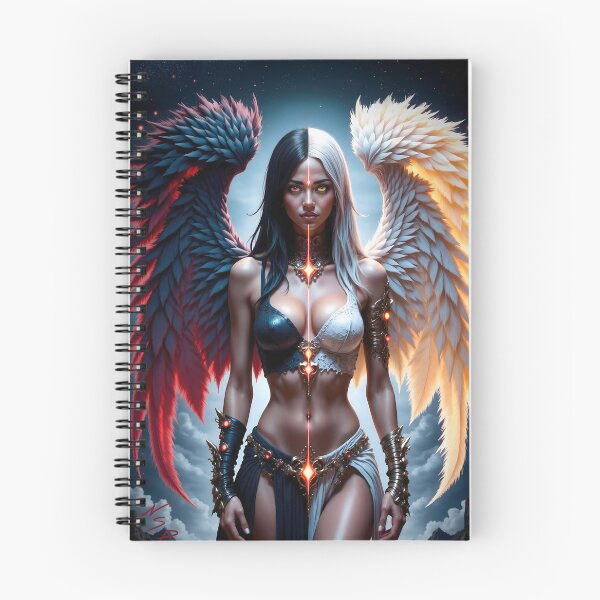 Item preview, Realistic Anime - Half Angel Half Demon Pinup Girl – Fantasy Girl Art - Grunge Edge designed and sold by Nico Simon Princely.