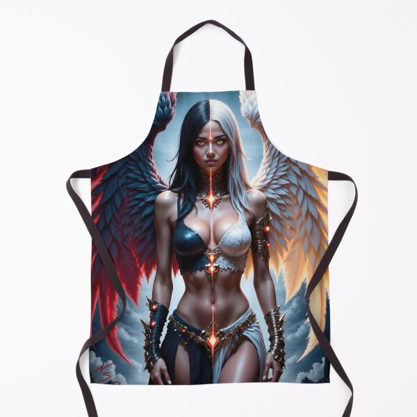 Item preview, Realistic Anime - Half Angel Half Demon Pinup Girl – Fantasy Girl Art - Grunge Edge designed and sold by Nico Simon Princely.