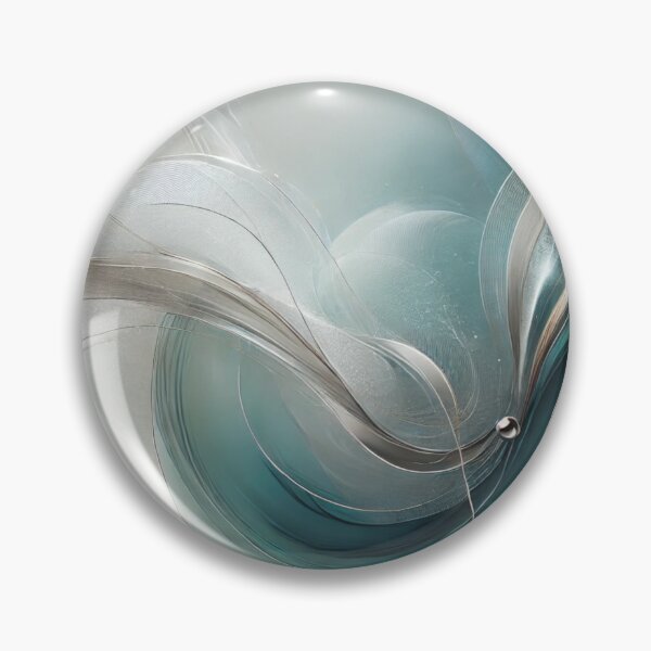 Item preview, Silver Tides – Abstract Teal & Chrome Flow with Metallic Accents designed and sold by LilMessyKitchen.