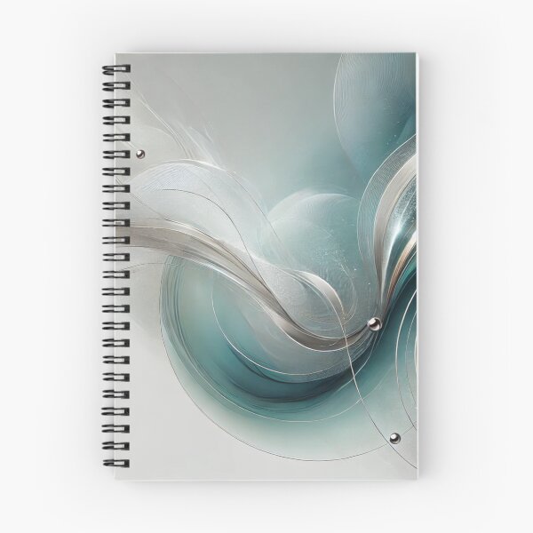 Item preview, Silver Tides – Abstract Teal & Chrome Flow with Metallic Accents designed and sold by LilMessyKitchen.