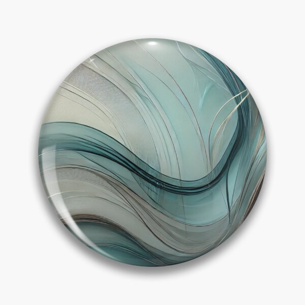 Item preview, Aqua Alloy – Abstract Teal & Silver Wave Design with Metallic Flow designed and sold by LilMessyKitchen.