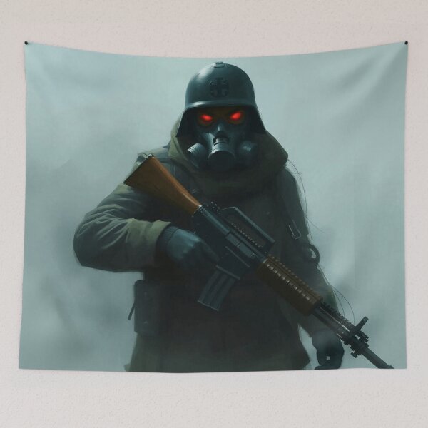Item preview, Post-Apocalyptic Gas Mask Soldier – Dark Digital Art designed and sold by apoknight.