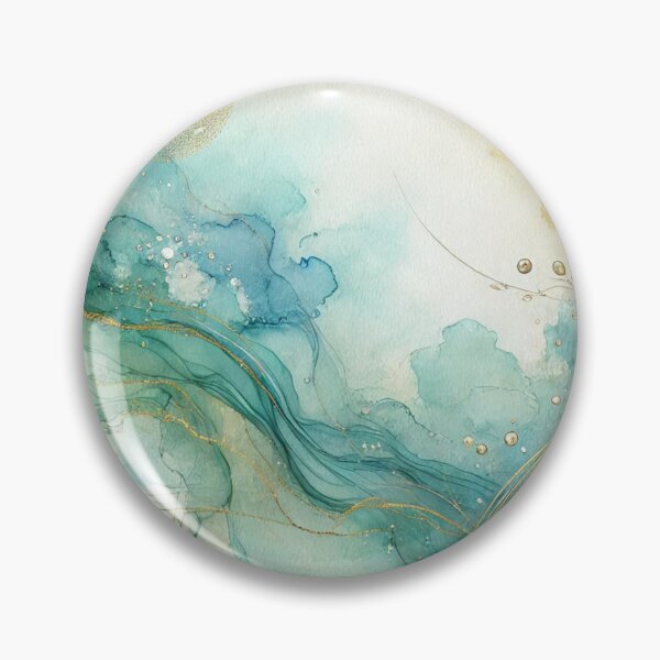 Artikelvorschau, Ocean Sunlight – Abstrakter Aquarellfluss in Türkis und Gold entworfen und verkauft von LilMessyKitchen.