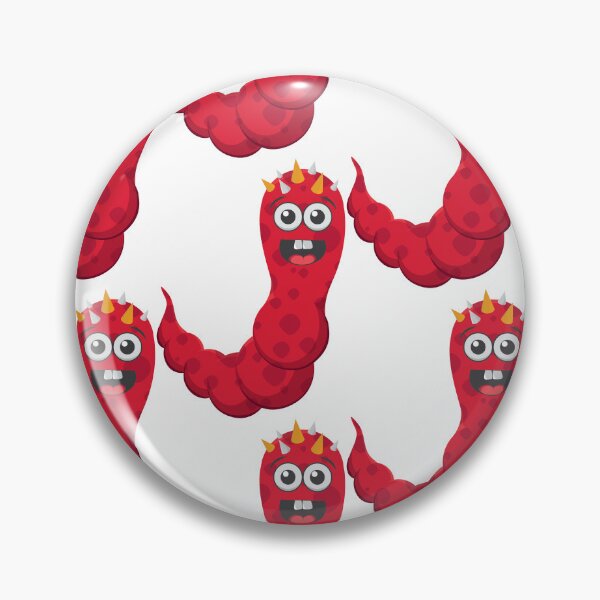 Item preview, Cartoon Red Worm Character with Spikes designed and sold by Richstd.