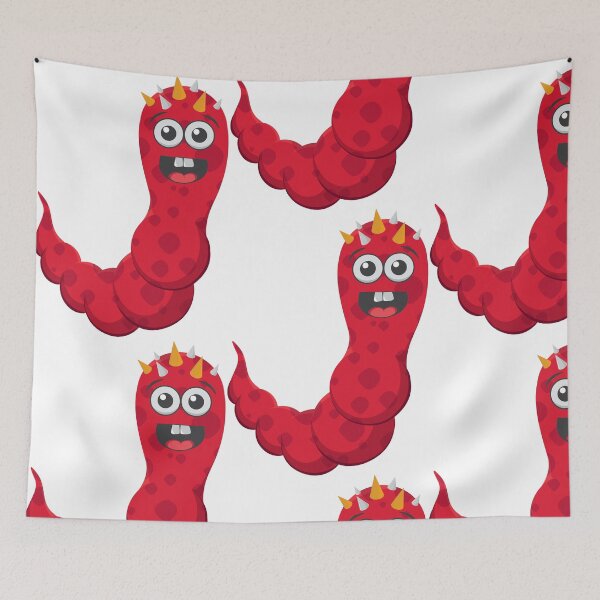 Item preview, Cartoon Red Worm Character with Spikes designed and sold by Richstd.