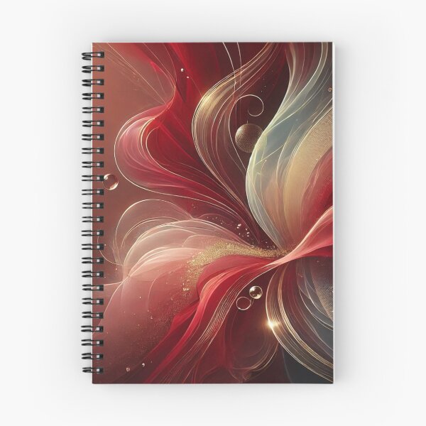 Artikelvorschau, Elegante abstrakte Kunst in Rot und Gold – luxuriöses fließendes Design entworfen und verkauft von LilMessyKitchen.