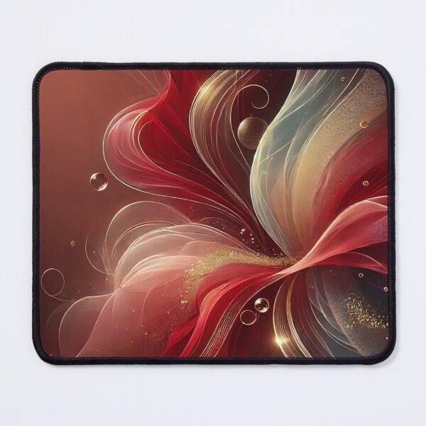 Item preview, Arte abstracto elegante en rojo y dorado: diseño fluido y lujoso designed and sold by LilMessyKitchen.